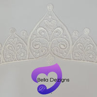 WHITE - Lace Applique Motifs - Crowns