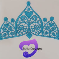 LIGHT BLUE - Lace Applique Motifs - Crowns