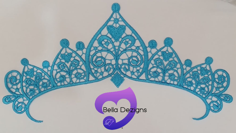 LIGHT BLUE - Lace Applique Motifs - Crowns