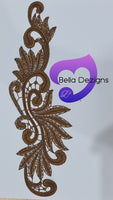 BROWN - Lace Applique Motif - Venise Lace (Leaves)
