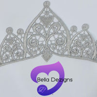 SILVER GREY - Lace Applique Motifs - Crowns