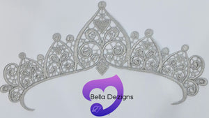 SILVER GREY - Lace Applique Motifs - Crowns