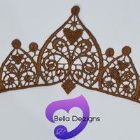 BROWN - Lace Applique Motifs - Crowns