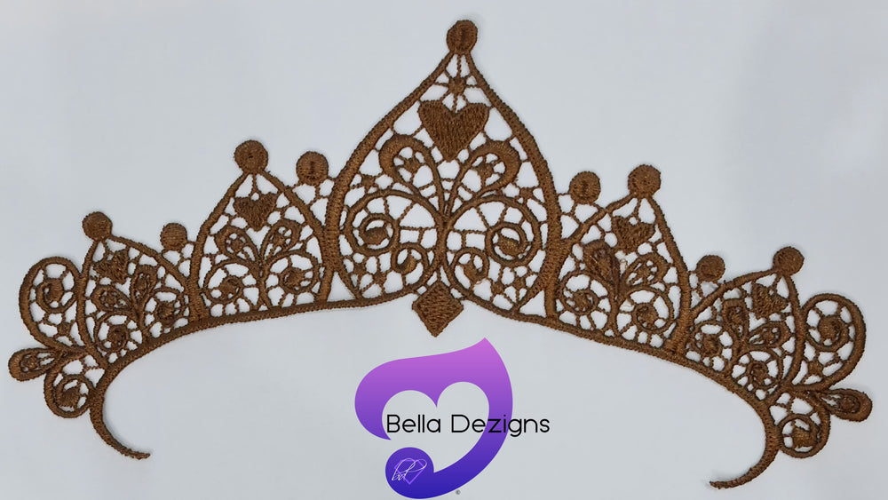 BROWN - Lace Applique Motifs - Crowns