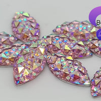 LIGHT PURPLE AB - 15x7mm Horse Eye Flatback Gem Rhinestone