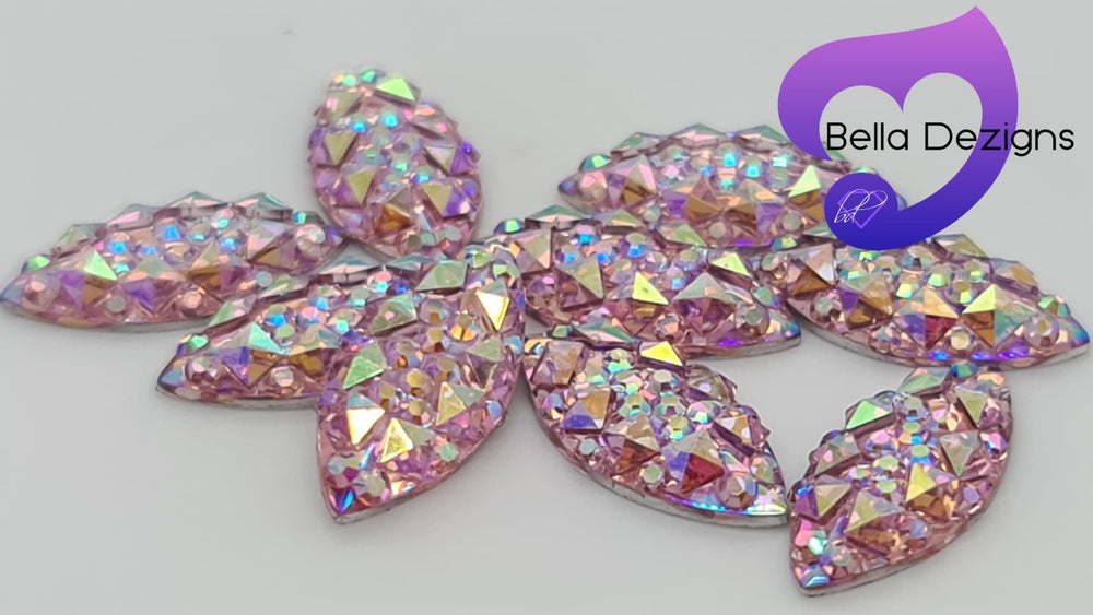 LIGHT PURPLE AB - 15x7mm Horse Eye Flatback Gem Rhinestone