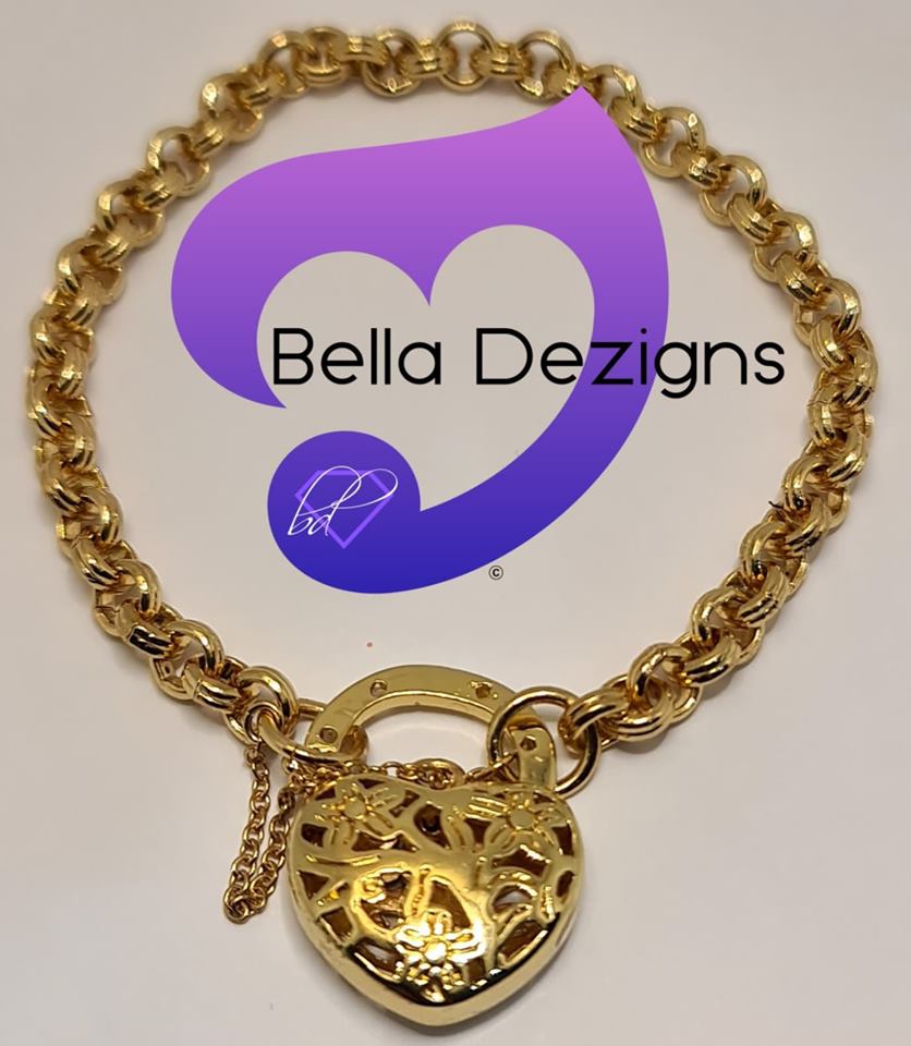 CLEARANCE - 9K Yellow Gold Filled Padlock Belcher Bracelets (VARIOUS DESIGNS)