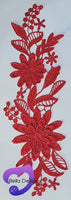 BURGUNDY - Lace Applique Motif - 3D 2 Flower
