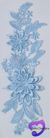 LIGHT BLUE - Lace Applique Motif - 3D 2 Flower
