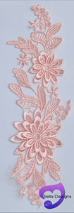 LIGHT PINK - Lace Applique Motif - 3D 2 Flower