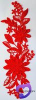 RED - Lace Applique Motif - 3D 2 Flower
