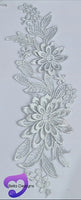 SILVER - Lace Applique Motif - 3D 2 Flower
