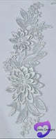 SILVER - Lace Applique Motif - 3D 2 Flower
