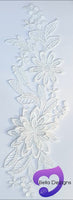 WHITE - Lace Applique Motif - 3D 2 Flower
