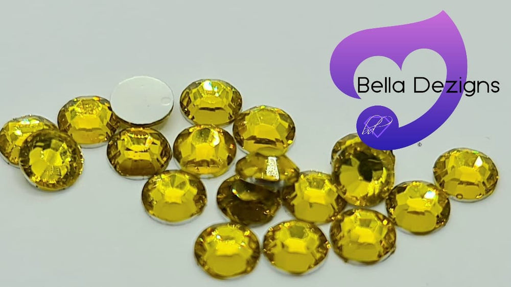 CITRINE - Resin Flatback Rhinestones