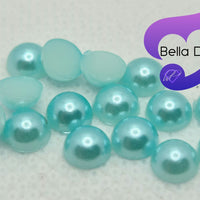 MINT BLUE - Acrylic Half Round Flatback Pearl (5mm)