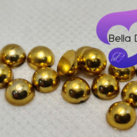 GOLD - Acrylic Half Round Flatback Pearl (6mm)