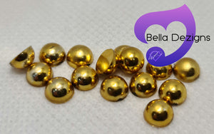 GOLD - Acrylic Half Round Flatback Pearl (6mm)