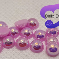 LIGHT PURPLE AB - Acrylic Half Round Flatback Pearl (6mm)