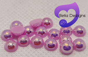 LIGHT PURPLE AB - Acrylic Half Round Flatback Pearl (6mm)