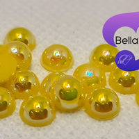 YELLOW AB - Acrylic Half Round Flatback Pearl (6mm)