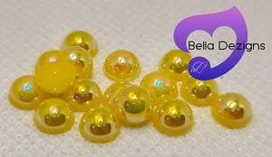 YELLOW AB - Acrylic Half Round Flatback Pearl (6mm)