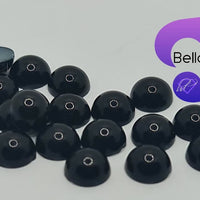 JET BLACK - Acrylic Half Round Flatback Pearl (6mm)