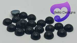 JET BLACK - Acrylic Half Round Flatback Pearl (6mm)