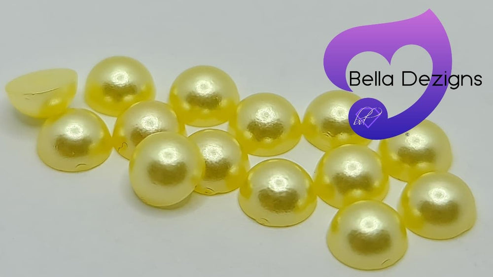 LEMON - Acrylic Half Round Flatback Pearl (6mm)