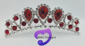 Diamante Hair Comb - Teardrop Ruby