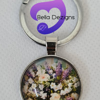 Keyrings - White Flowers