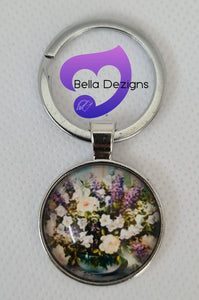 Keyrings - White Flowers