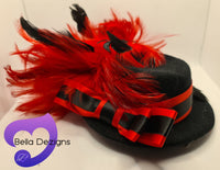 Hat Hair Piece - Black & Red
