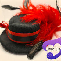 Hat Hair Piece - Black & Red