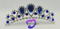 Diamante Hair Comb - Teardrop Sapphire
