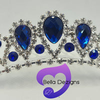 Diamante Hair Comb - Teardrop Sapphire