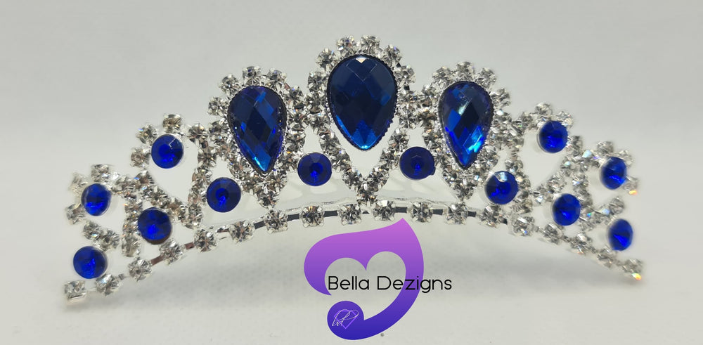 Diamante Hair Comb - Teardrop Sapphire