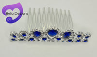 Diamante Hair Comb - Teardrop Sapphire
