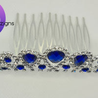 Diamante Hair Comb - Teardrop Sapphire