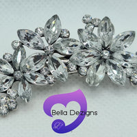 Diamante Hair Piece - Double Trouble Flower Clip