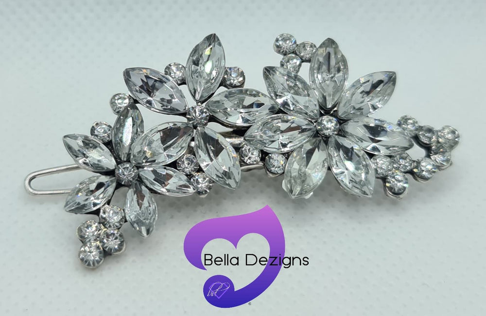 Diamante Hair Piece - Double Trouble Flower Clip