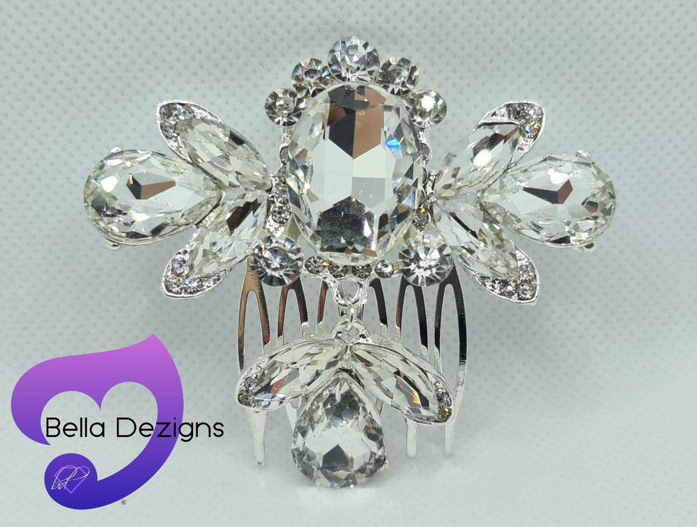 Diamante Hair Comb - Stone