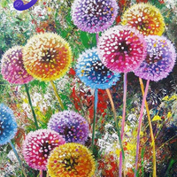 DIY Diamond Painting Crystal Art Kit (COLOURED DANDELION)