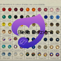 Rhinestone Size & Colour Chart