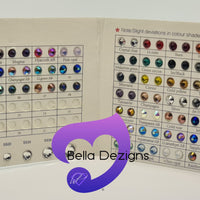 Rhinestone Size & Colour Chart