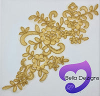 GOLD - Lace Applique Motif - Bridal Flower
