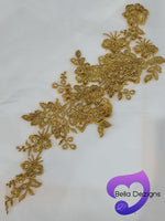 GOLD - Lace Applique Motif - Embroided Sequin
