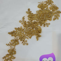 GOLD - Lace Applique Motif - Embroided Sequin