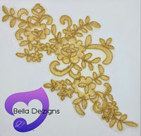 GOLD - Lace Applique Motif - Bridal Flower
