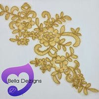 GOLD - Lace Applique Motif - Bridal Flower